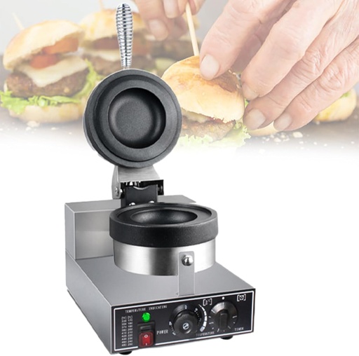 [BRSRAZILB4NGGE3Z] Burger Waffle Maker, 1200W Stainless Steel Nonstick Plates Waffle Burger Maker Machine, Time & Temperature Control, Cool Touch Thick Handle, for Baking Delicious