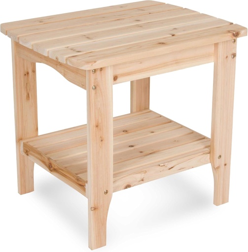 [BRSWIYYIBEDRYHTI] Shine Company Long Island Rectangular Solid Wood End Table, Outdoor Adirondack Side Table, Natural