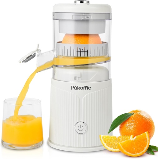 [BRSREFD5OJYB4DLJ] Pukomc Electric Citrus Juicer, Portable Rechargeable Orange squeezer and Lemon Juicer with USB-C, Easy to Clean,White Machine