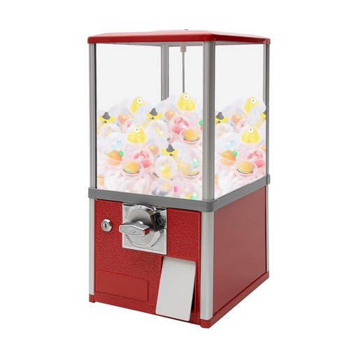 [BRSRA2Q5AEDQICY3] Vending Machine, 1.77-1.97 Inch Spherical Capsule Candy Dispenser Store Bulk Vending Machine Vintage Style Gumball Machine for Game Stores, Retail Stores, Amusement Parks (Red)
