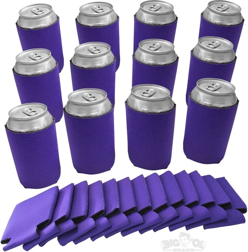 [BRSWGZYFCJ7RYELA] Neoprene Reversible Can Cooler Collapsible Sleeves for 12oz Cans - 25-Pack - Blank Design for any Event - Dual Sided Insulation Keeps Your Drinks Cool!