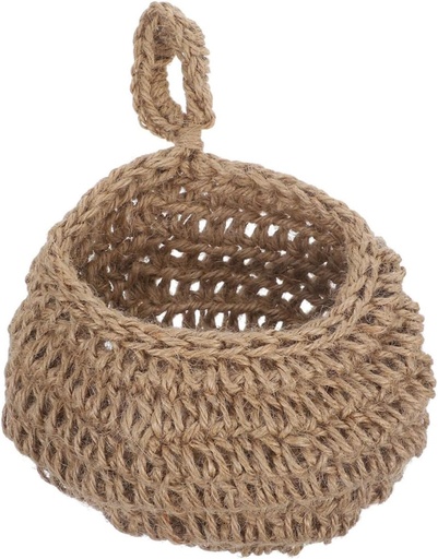 [BRSREZYEBMNRSFLP] Bohemian Style Wall Basket for Kitchen Storage Small Woven Hanging Basket for Onion Garlic Vegetables Fruits Easy to Install Mesh Design for Home Decor and Pantry Organization
