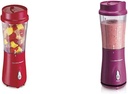 Hamilton Beach Personal Blender for Shakes and Smoothies with 14oz Travel Cup and Lid, Red (51101RV) & Personal Blender for Shakes and Smoothies with 14oz Travel Cup and Lid