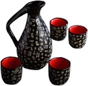 FANCYPUMPKIN Japanese Style Ceramic Sake Sets Wine Cups Crafts for Japanese Cuisine, D
