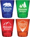Riverside Washington Souvenir 4-Pack Multicolor Engraved Round Shot Glasses Camping and Outdoors Set