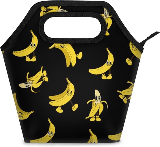 [BRSRACYNAEHGME3V] PATTERNFUL Reusable Lunch Bag for Kids - Insulated Lunch Boxes Tote for Women Men - Washable Meal Bags Bento Container Box for Work School Office(Banana)
