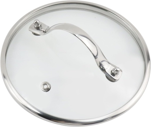 [BRSREHYHBEPA4ADU] Risbay Universal Lids for Pots, Pans and Skillets, 6 Inch Pan Lid, Round Tempered Versatile Glass Pot Lids, Replacement Pan Cover for Wok, Frying, Crock Pot Lid Type-2, 1 PCS(Silver)