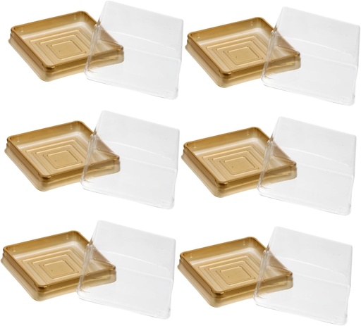 [BRSRAAQ3BMCQAHQZ] BIUDECO Square Boxes for 50pcs Plastic Square Moon Cake Boxes Tightly Sealed Lid