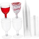MOLUCKFU 20pcs Disposable Goblets for Mousse Pudding Ice and Red Wine Elegant Flute Design for Parties and Events