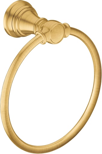 [BRSWGGTYPINBYCLL] Moen Weymouth Brushed Gold Bathroom Hand -Towel Ring, YB8486BG