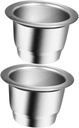 Uonlytech 2Pcs Reusable Coffee Capsule Filter Cups Washable Portable Coffee Strainers for Office Home Travel Compatible with Capsule Makers