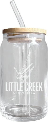 [BRSREFD6CMNAAGQ7] R and R Imports Little Creek Virginia Design Souvenir 12 oz Engraved Beer Can Glass 2-Pack
