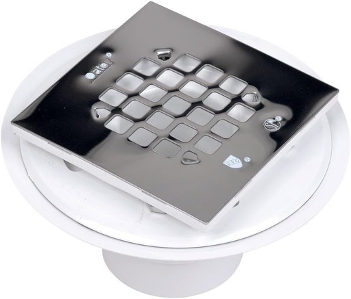 [BRSWIYAKC4DWGGQ5] Oatey 42237 PVC Shower Drain with Snap-Tite Square Top Stainless Steel Strainer for Tile Shower Bases, 2-Inch or 3-Inch