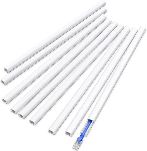 [BRSWYY3YDN4AMD34] Delamu 128in Cord Hider for 1 Cord, Self-Adhesive Cord Covers for Wires on Wall, Easier Install Wire Covers for Cords on Wall, Cable Wire Hider, Cable Cover Management Raceway, W0.48 H0.3in, White