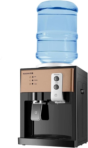 [BRSROGI7BZYRE235] Top Loading Water Cooler Dispenser, Hot and Cold Water Dispenser with 3 Temperature Settings, Desktop Electric Hot and Cold Dispenser for Bedroom, Livingroom, Camping