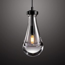 Joyunleo Raindrop Pendant Lights, Black Kitchen Island Pendant Lights, Teardrop Pendant Light, Interior Pendant Light in The Kitchen Island Living Room Bedroom Bathroom, Including Bulb