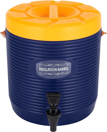 [BRSRACAROUOWEFL3] Insulated Beverage Dispenser - 2.9 Gal Stainless Steel Hot and Cold Drink Dispenser with Spigot & Handle, Commercial Thermal Container for Water Coffee Drink Catering Restaurant (Blue)