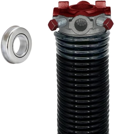 [BRSRMYALOIPBQCI4] Garage Door Torsion Spring (218 x 1.75 x 26) | 1" ID Steel Bearing | Right Hand Wound Replacement (Left Side) (Cone Color: Red)