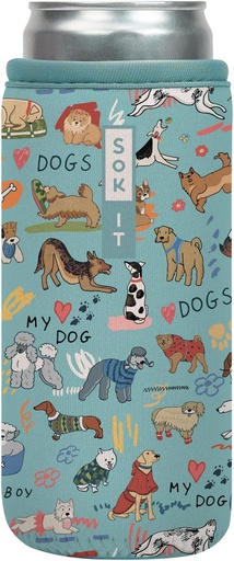 [BRSREZY2AQFQKFLL] Sok It CanSok Sleeve for Beer & Soda Insulated Neoprene Cover (Dog Days Forever, 12oz Slim Can Sleeve)