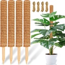 【4 Pack】 JJGoo Moss Pole, 17 inch Coco Coir Totem Poles Extending to 53 Inches, Plant Support Stick Plant Poles for Indoor Plants Climbing Plants Monstera, Sphagnum, Pothos