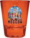R and R Imports Moscow Russia Design A Souvenir Full Color 2oz Shot Glass Orange 4-Pack