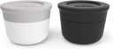 monbento - Lunch Box Sauce Containers MB Temple S Coton/Onyx - Tiny Leak-Proof Containers - Reusables - For Work Lunch Packing - Suitable for Bento Box MB Original & MB Square - Gray & Black