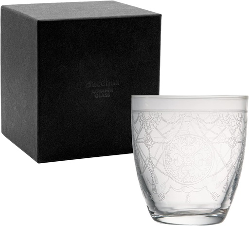 [BRSW2CD3PMPQK2TX] Aoyama Glass AMG-7041-1S Bacchus Glass, Rock Glass, Old Shochu Glass, Japanese Sake, Approx. 11.8 fl oz (340 ml), Gift Set, Boxed, Father's Day, Gift, Men's, Old Lace Pattern, Made in Czech Republic