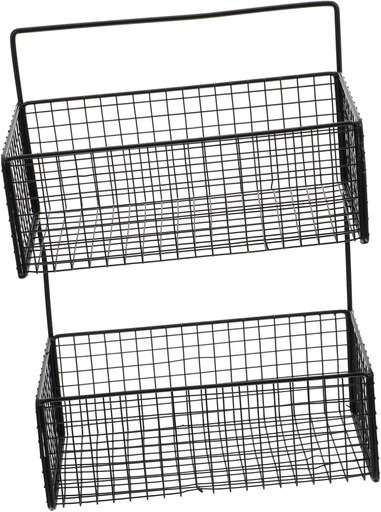 [BRSREYLQPJ4AAE33] HEALLILY 1pc Punch Bathroom Storage Rack Dual Layer Hanging Holder for Kitchen and Bathroom Organization Sturdy Design Compact for Convenient Use