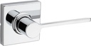 Kwikset Ladera Interior Passage Door Handle, Lever For Closet and Hallway Doors, Reversible Non-Locking Handle Lever, Polished Chrome