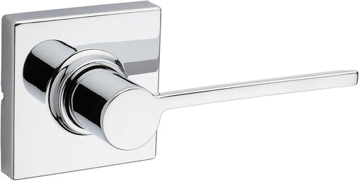 [BRSRMGA3BEDRYDTV] Kwikset Ladera Interior Passage Door Handle, Lever For Closet and Hallway Doors, Reversible Non-Locking Handle Lever, Polished Chrome