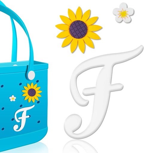 [BRSROCANPMNQMGTZ] Hikkcos 3 Pcs Letter Charms for Bogg Bag Clips Insert Bogg Bag Accessories Charm Decorative Alphabet Charm for Handbag Beach Tote Bag Simple Modern Beach Bag, Rubber Tote Bag