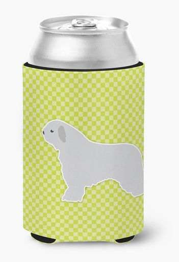 [BRSWKH3RB4ABKFI7] Caroline's Treasures BB3815CC Spanish Water Dog Checkerboard Green Can or Bottle Hugger Cooler Washable Drink Sleeve Collapsible Beverage Insulated Holder, Can Hugger, Multicolor