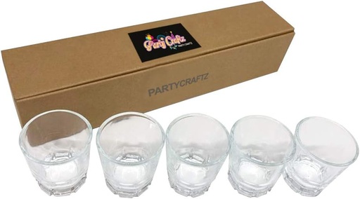 [BRSWYYABBB6RADIZ] Korean Soju Shot Glass Set – 5 Piece Clear Glasses Heavy Base with Hard Case Cup 1.7 Ounce Dishwasher Safe Clarity Glassware for Whiskey Tequila Sake Vodka Alcohol Liquor Gift Party Decoration