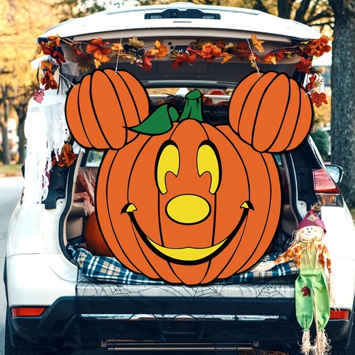 [BRSRA2Y7AUIQAHT4] Halloween Trunk or Treat Decorations,Mouse Theme Pumpkin Trunk or Treat Backdrop for Halloween Car SUV Truck Garage Door Archway Decorations