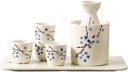 ANAIUCY Sake Set Sake Set Sake Set Sake Pot Set Traditional Sake Cup Hand Painted Design Porcelain Pottery Ceramic Crafts Wine Glasses Sake Cups 7 Piece