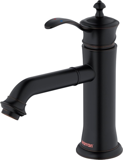 [BRSROZALA57RQG3L] Karran Vineyard KBF470 Single-Handle Single Hole Basin Bathroom Faucet with Matching Pop-up Drain in Oil Rubbed Bronze