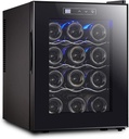 DINGYXIN 12 Bottle Wine Cooler Quiet Operation Compressor Wine Cellar Freestanding Counter Top Wine Chiller Cabinet Refrigerator and Touch Panel Digital Temperature Display