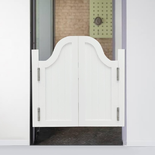 [BRSRABIROR5BO235] Interior Swinging Doors Wood Cafe Door Saloon Door with Metal Hinges for Bar Porch Stairs Bedroom Entrance Partition (White, 27.55x27.55in)