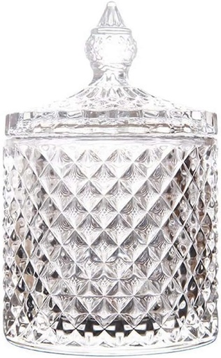 [BRSRM2QKOEFQGETX] ericotry 1PCS Candy Dish Empty Glass Sugar Biscuit Buffet Bowl Jar Apothecary Containers with Lid for Party Wedding Home Display (300ml,Transparent)