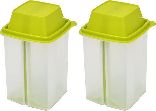 [BRSW2BAKBMPQYEQY] Home-X Set of 2 Pickle Storage Containers, Straining Pickle Jar, Filter Insert, Sieve Food Saver Container, 7 ½” L x 4 ¼” W x 4 ¼” H, Set of 2, Green