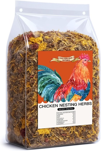 [BRSROCAYPMAWMDL7] 21 Oz Chicken Nesting Herbs Flowers Premixed Dried Poultry Herbs Natural Nesting Box Pads Roost House Lime Feed Grit Herbs Bedding Supplies for Chicken Duck Coop Feeder Freshness Egg Laying Coop Smell