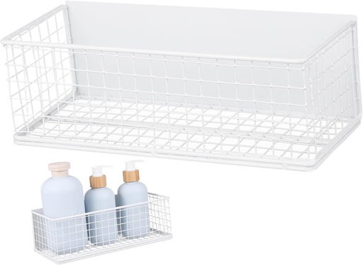 [BRSREHYQCQJQ2YA7] Cabilock Magnetic Hanging Spice Rack Large White Storage Basket for Refrigerator Side Wall Space Saving Kitchen Organizer for Spices Seasoning Bottles Snacks Easy Install Metal Surfaces