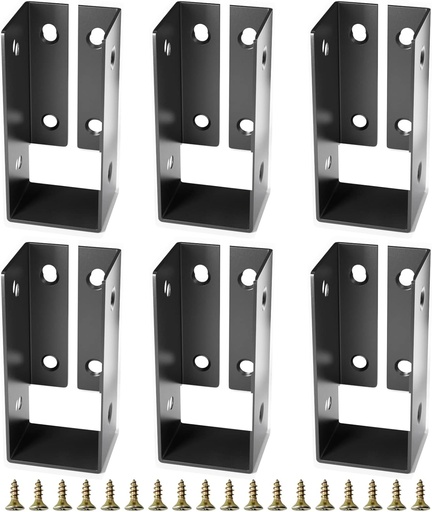 [BRSRMBIEC4NBYYA4] 6 Pcs Concealed Joist Hanger 2x4'' Outdoor Concealed-Flange Light Joist Brackets Concealed Face Mount Joist Hanger Fit Standard 2x4 Wood Beam Fence (Actual: 1.5 x3.5)
