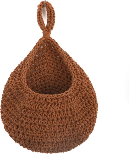 [BRSROCYZDF7BAYDZ] Kitchen Wall Hanging Fruit Basket, Onion Basket Hanging for Pantry, Wall Hanging Vegetable Fruit Basket for Potato, Onion Garlic, Handmade Jute Rope Hanging Basket for Kitchen Storage (Caramel)