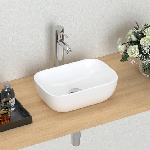 [BRSRMA33OYBAIFY2] J-FAMILY 14.5'' x 10'' Bathroom Small Vessel Sink Above Counter White Porcelain Ceramic Sink Bowl Small Vanity Sink Lavatory Wash Basin