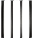 QLLY 27.5 inch / 70cm Adjustable Tall Metal Desk Legs, Office Table Furniture Leg Set, Set of 4 (70cm, Black)