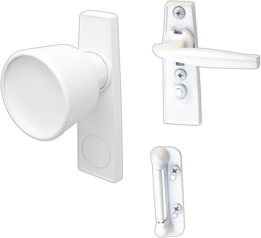 [BRSWIFAFCEJQM33C] Prime-Line K 5121 Tulip Knob Latch, 1-3/4 In. Mounting Holes, White (Single Pack)