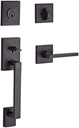 Baldwin SCLAJXSQUCSR112 Single Cylinder La Jolla Handleset Square Lever Contemporary Square Rose - Venetian Bronze