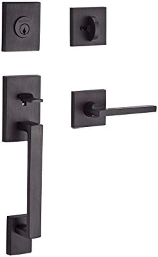 [BRSWGHA7DMFROC34] Baldwin SCLAJXSQUCSR112 Single Cylinder La Jolla Handleset Square Lever Contemporary Square Rose - Venetian Bronze