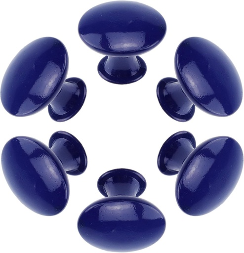 [BRSRMZY3BMHAGDTL] Semetall 6pcs Round Dresser Knobs 1.18 Inch Metal Cabinet Pull Handles for Kitchen Drawer Door Cupboard,Dark Blue